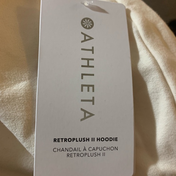 ATHLETA Retroplush Hoodie Sweatshirt Magnolia White Ivory NWT - Picture 5 of 5